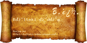 Bélteki Ádám névjegykártya