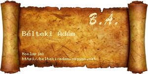 Bélteki Ádám névjegykártya