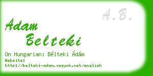 adam belteki business card